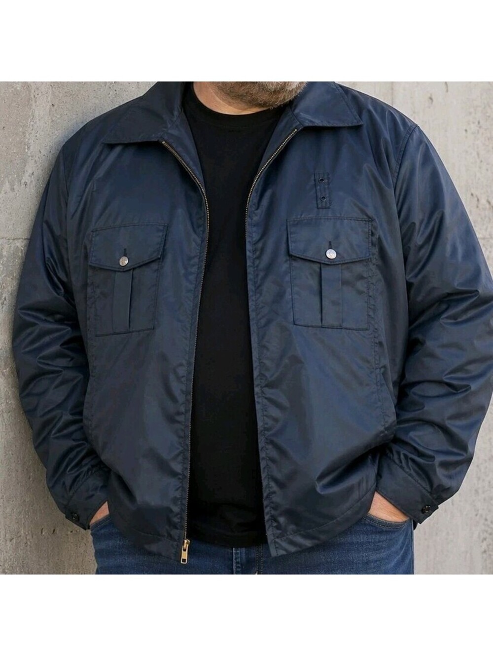 Vintage 80s Fechheimer High Command Duty Jacket Quilted Lined Workwear Coat 44R